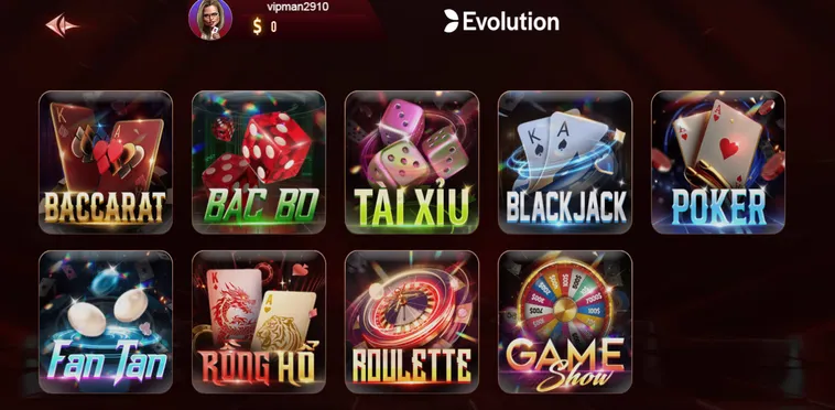 Trải Nghiệm Đỉnh Cao Cùng Evolution Livestream Tại ManClub Với Các Tựa Game Hấp Dẫn