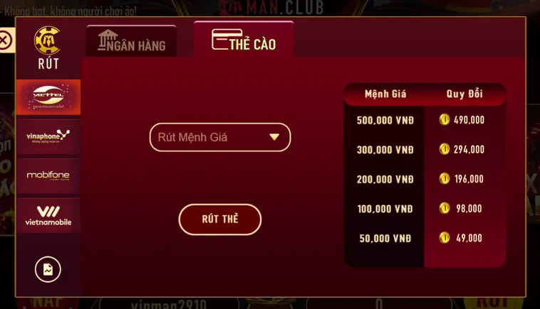 Hướng Dẫn Quy Trình Rút Tiền ManClub Nhanh Chóng An Toàn Cho Mọi Game Thủ